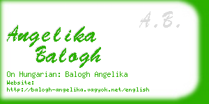 angelika balogh business card